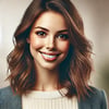DALL·E 2025-01-16 15.31.44 - A professional headshot of a happy customer named Emily Thompson. She is a young woman with shoulder-length wavy brown hair, wearing a stylish yet cas